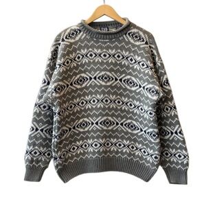 Vintage Unisex 90s GAP Fair Isle Heavy Cotton Crewneck Sweater